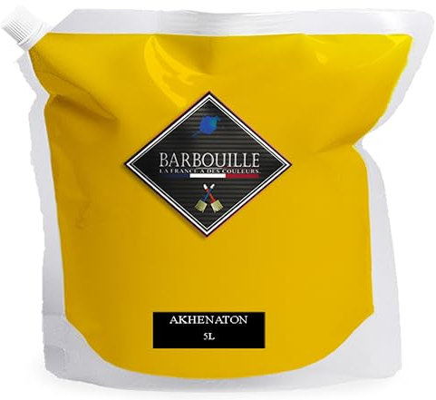 BARBOUILLE - Peinture Acrylique Akhenaton - Effet Mat-Poudré - Peinture Mur & Plafond - Lessivable - Séchage En 30 min - COV A+ - Fabriquée En France - 5 L