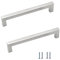 ANSIEDIO 2 piezas acero inoxidable cocina armario titular manijas armario cajón dormitorio muebles manija tire entre eje 160 mm, plata, con tornillos