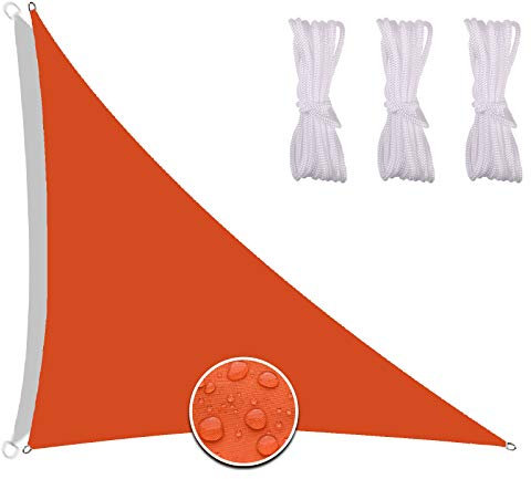 Redfire Voile D'ombrage Toile 4X4X5.7M, Imperméable Toile Solaire Insipide Tissu Oxford Compris Corde Fixation pour Carport Orange