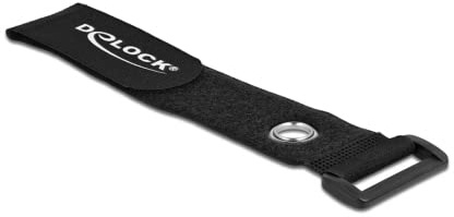 Delock Klett-Kabelbinder mit Schlaufe und Befestigungsöse L 280 x B 38 mm