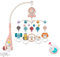 Eners Baby Musik Mobile Babybett, Spieluhr Mobile Baby Mädchen Junge, Mobile Halterung Babybett Wickeltisch mit Musik und Licht & Fernbedienung und Rotationsfunktion (Rot)