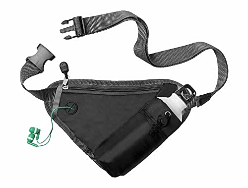 ANTEVIA - Pochette Banane de Sport avec Porte Gourde | Ceinture de Course |10 MODÈLES | Brassard de Sport pour Smartphone | Couleur: Noir (Tildak Noir)