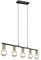 Reality Leuchten Pendelleuchte Vannes R30185008, Metall Schwarz/Messing Matt, Exkl. 5x E27