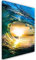 Feeby Vlies Leinwandbild Große Wellen Surfen Sonne Ozean 60x90 cm Druckbild Wandbild Wanddekoration Deko Wand Aesthetic Schwimmen Wasser Meer Orange