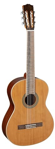Fame Bonita Cedro 4/4 Konzertgitarre, Massive Zederndecke, Mahagoni Boden und Zargen, Mattlackierung, Fame Classical Verstrebung, Palisander Griffbrett, 19 Bünde, Knochen Sattel, Chrom Mechaniken,