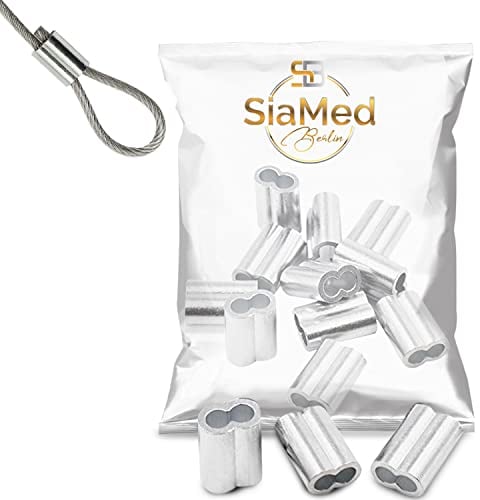 20 Seilklemmen 10 mm, Quetschhülsen, Presshülsen, Würgeklemmen, vorgeformte Alu-Pressklemmen - rostfei, robust, langlebig