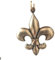 pendentif fleur de lys médiéval métal doré