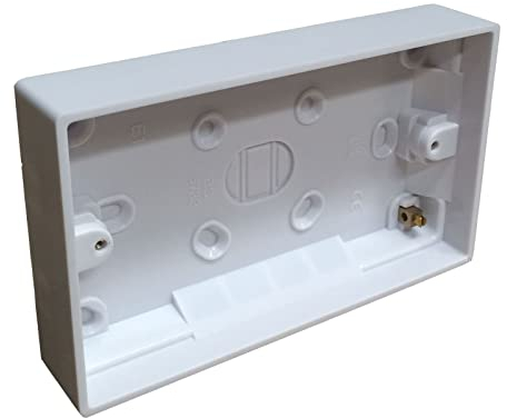Mr Gadget's Solutions Surface Mounted Back Box 25mm Wall Pattress Double 2 Gang Electrical Socket