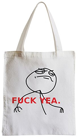 Große Tasche Sack Einkaufsbummel Strand Schüler Fuck Yeah Meme Troll Face Boss