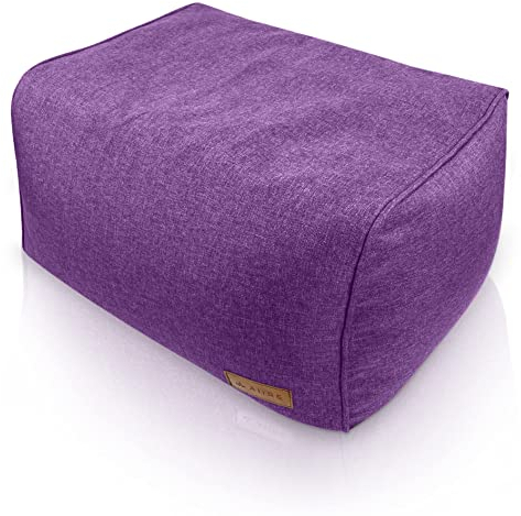 Aiire Sitzhocker rechteckiger 50x40x30 cm - Pouf Hocker, Sitzpouf, Hochwertiger, Pflegeleichter Sitzpuff - Sitzsack Fußstütze oder fußhocker für Wohnzimmer und Schlafzimmer Violett