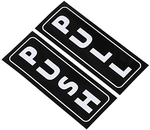 PATIKIL Empujar Tirar Puerta Etiqueta, PVC Autoadhesivo Impermeable Pegatina Pared Marcador para Oficina Tienda Local, Negro