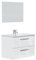 HOMN LIVING Mueble de Baño Axel con 2 cajones, Espejo y Lavabo cerámico, Acabado en Blanco Brillo, 80 cm (Ancho) x 45 cm (Fondo) x 57 cm (Alto)