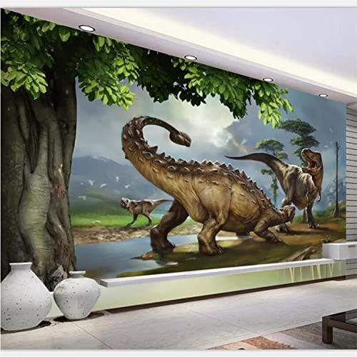 XLMING 3D High End Wohnzimmer 3D Stereo Dinosaurier Wandbild Hintergrund Wand Jurassic World wohnzimmer tapeten tapete wand für schlafzimmer retro geometrisch fototapete-430cm×300cm