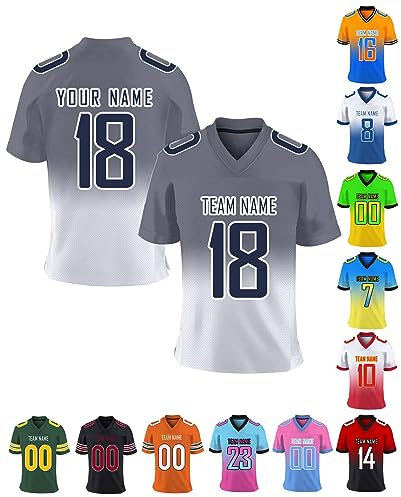 American Football Trikot Personalisiert Trikot mit Namen Logo Herren Sporthemden Personalisierte Schnelltrocknend Atmungsaktiv T-Shirt für Dammen Kinder Jungen, S-7XL, A5