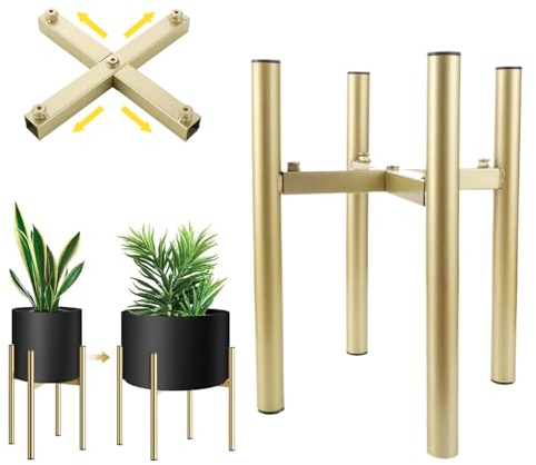 CYEER support plantes interieur - Doré - porte plante interieur - supports de pots de fleurs - Avec support doré - Pour pots d'un diamètre extérieur de 20 à 30 cm - Hauteur : 30 cm