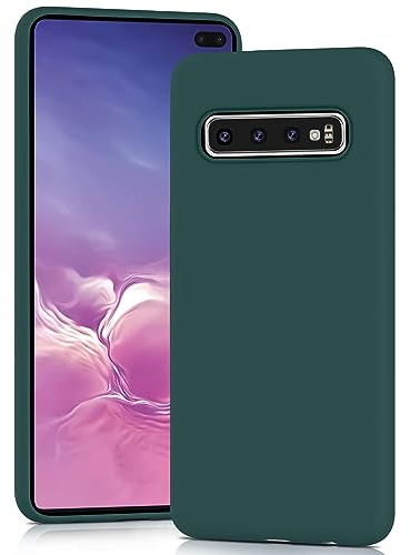 YATWIN für Samsung Galaxy S10 Plus Hülle, Premium Silikon Handyhülle mit Kameraschutz, Seidig-Weicher Berühren Ultra Dünne Stoßfeste Kratzfeste Schutzhülle, Grün