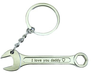 Personalized Spanner Keychain – Mini Wrench Key Ring for Mechanics, Car Lovers & DIY Fans | Tool Keychain Gift for Men | Adjustable Wrench Charm