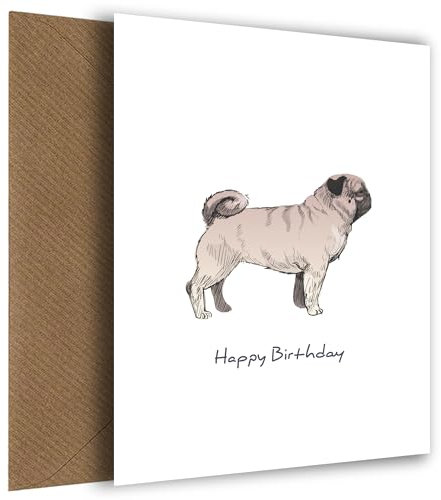 Hey Chimp Geburtstagskarte mit Mops-Motiv A Pawsome Treat for Dog Mums, Dog Vads from Fur-Babies! Spread Joy & Pug Love, Mops, Geburtstagskarte
