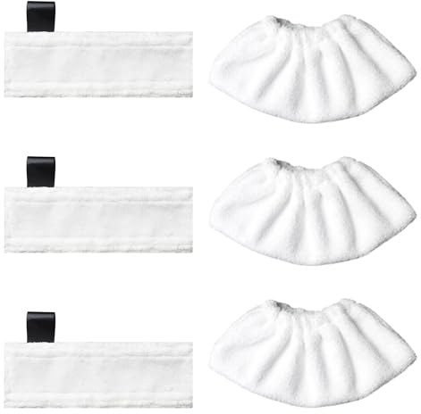 Kit de 3 Bonnettes Microfibre avec 3 Bonnettes Chiffons Microfibre, Lingette Karcher Vapeur Accessoires Set de Chiffons pour Nettoyeur Vapeur Kärcher Easyfix SC2 SC3 SC4 SC5