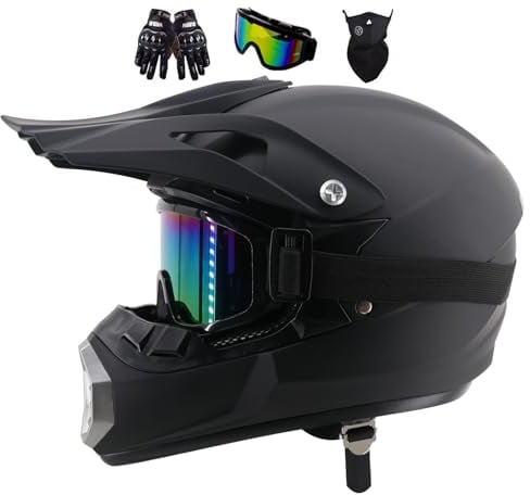 Motocross Helm Fullface Helm Dirt Bike Integral Motorradhelm, Jugend Motorradhelme, Herren Damen Downhill Motorradhelm, Kinder MTB ATV Offroad DH Helm, Erwachsener Motorrad Helm(Size:L(56-57CM))