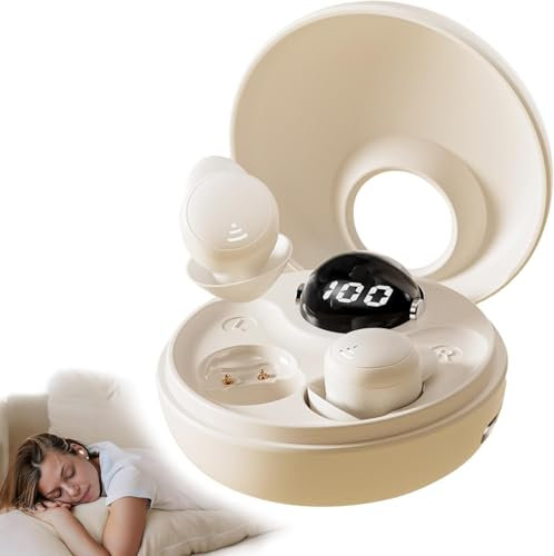 LOBKIN Schlaf-Ohrhörer, Kopfhörer Schlafen Bluetooth Flüssiges Silikon, Mini Seitenschläfer Kopfhörer mit Leistungsanzeige für Schlaf, Yoga und Reisen