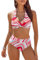 AI'MAGE Maillots de Bain Deux Pièces Femme Maillot de Bain Triangle Amincissant Bikini Set Classique, Rose, M