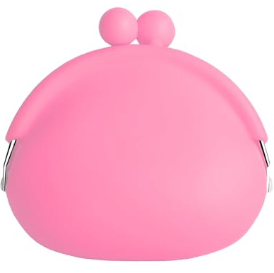 Jalopink Portamonete da donna in silicone, piccolo portamonete con chiusura a cerniera, multiuso, per monete, chiavi, rossetti e auricolari, design compatto e leggero, Rosa, Mini Frizione