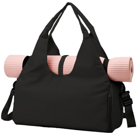 CCAIPU Sporttasche, Wasserdicht Yogatasche Turnbeutel mit Schuhe Fach und nass Tasche für Yoga-Matten & Yoga-Zubehör große Kapazität Tote für Frauen