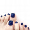 Navy Blue Fake Toe Nails, 24PCS Dark Blue Short Square French False Toenails,Removable Reusable Artificial Nails,Full Cover Acrylic Toe Nail Art Tips for Women (Dark Blue, One Size)