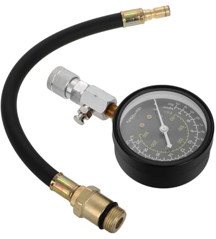 Beatifufu Engine Compression Tester Kit, Compression Testing Tool for Car Engine Cylinders, Portable Metal Pressure Gauge for Automotive Repair Work, Professional Gauge Kit