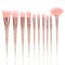 Kzouenzu Pinselset Makeup [12 Stück], Crystal Sparkles Powder Pinselset, For Foundation, Powders, And Concealers, Premium Quality Face Brushes [Rosa]