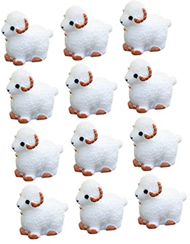 Milisten 12 Stück Moss Mikro Landschafts Dekor Schaffiguren Miniatur Indoor Bonsai Ornament Langlebiges Kunststoff Material Kreative Schaf Dekoration Für Balkon Garten Hof