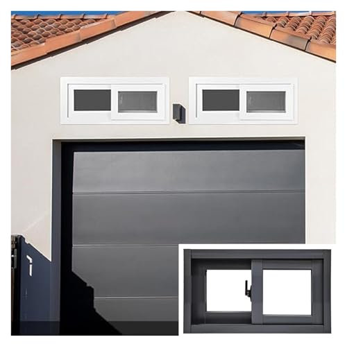 WIGING Horizontales Verticales Ventana Corredera, Móvil Ventanas De Inicio, Aleación De Aluminio Ventanas del Sótano con Vidrio Y Cerradura para Cobertizos Casa Cabañas Viviendas Garajes(Gray)