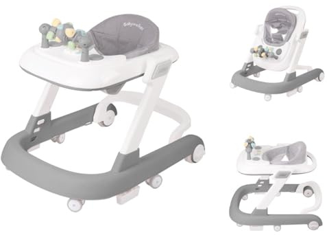 OHMG Babywalker Lauflernwagen, 5 in 1, Lauflernwagen, Wippfunktion, Babywippe mit Rollen, Licht, Musik, Spielplatz, Esstisch, Lauflerner, faltbar
