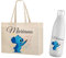 Mookase Bolso Personalizado Mujer y Botella Agua Acero Inoxidable 750 ml | Diseño Exclusivo Koala Azul con Nombre | Pack Regalo Original Cumpleaños, Niña, Amiga, Madre, Profesora