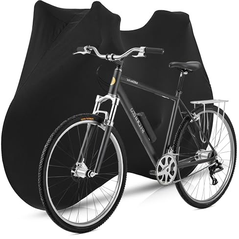 GoaePode Full Bike Cover for Outside Storage Waterproof PU Coating Bicycle Covers with Zip Scooter Bicycle Cover Outdoor Push Bike Cover for eBike, Mountain Bikes