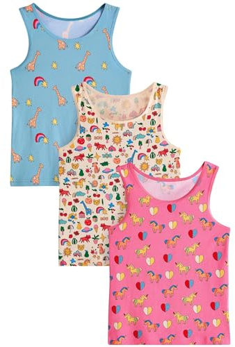 NEXT Mädchen 3er-Pack Stampy Trägertops Rosa/Blau 110-116