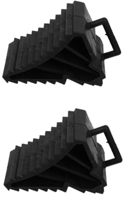 EPIGEIST 2pcs Heavy Duty Car Wheel Chocks Portable Tire Stopper for Vehicle Non-slip Wheel Blocks for Caravan and Truck Tire Safety