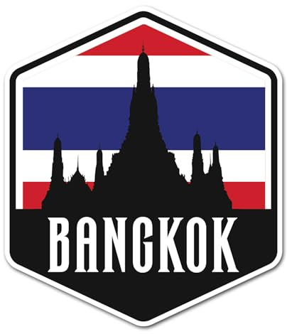 2 x 10 cm Bangkok Vinyl-Aufkleber – Thailand Thailand Flagge Stadt Sehenswürdigkeiten Reise Geographie Urlaub Location Aufkleber Scrapbook Aufkleber #83461