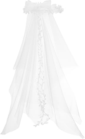 LALADEFIEE Blumenkranz mit Schleier Brautkrone Haarband Weiß für Hochzeit Brautaccessoire Floraler Haarschmuck Leicht und Vielseitig