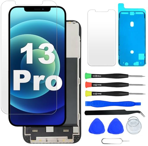 oiKaFex for iPhone 13 Pro LCD Screen Replacement, 3D Touch Display Digitizer Assembly with Tools+Screen Protector+Waterproof Frame Adhesive