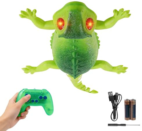 Gecko Wandkriechendes Spielzeug – ferngesteuerte wiederaufladbare Roboter, Lichtklettern, Geckos Roboter, interaktiver Roboter an der Wand | Gecko Wandkriechenspielzeug für Jungen und Mädchen, Spiel