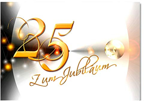 DigitalOase Jubiläumskarte 25. Jubiläum A5 Glückwunschkarte Grußkarte Klappkarte Umschlag #YANG
