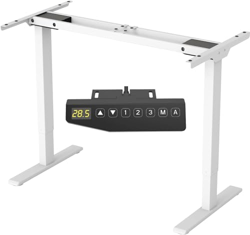 FLEXISPOT Dual-Motoren, Sitzhöhe, elektrisch, Verstellbarer Stehpult mit Memory-Smart-Panel, EB2-Serie (nur weißer Rahmen), Stahl