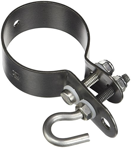Alberts 655686 Fascetta per barre di tensionamento per recinzione, zincata, con rivestimento in plastica antracite metallico, Ø fascetta 48 mm