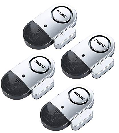 Door Window Alarm 4 Pack Noopel Home Security Ultra-Slim Wireless Magnetic Sensor Burglar Anti-theft 120DB Alarm with Batteries included - DIY EASY to Install (4)