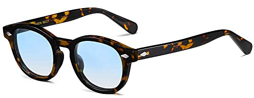 SHEEN KELLY Retro Acetat Ovale Sonnenbrille für Männer Frauen Hochauflösend Polarisierte Round Linse Material