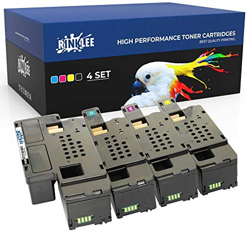 RINKLEE C1660 Tonerkartusche kompatibel für Dell C1660W C1660DW C1660CN C1660CNW | hohe Reichweite 1250/1000 Seiten | Schwarz/Cyan/Magenta/Gelb, 4er-Pack