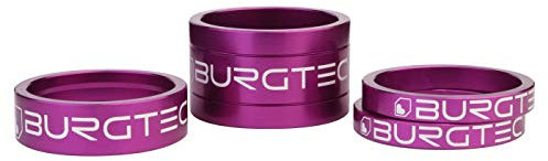 Burgtec Stem Spacer Kit - Purple/Mountain Bike MTB Part Match Component Lightweight Alloy Accessories Cycling Biking Cycle Trail Ride Style Race Downhill Freeride Dirt Jump Screw Spacer Headset Kit