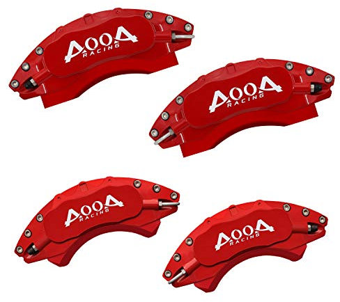 AOOA Caliper Covers Red Brake and White Characters Covers Fits Mustang 2008-2013 (set of 4)